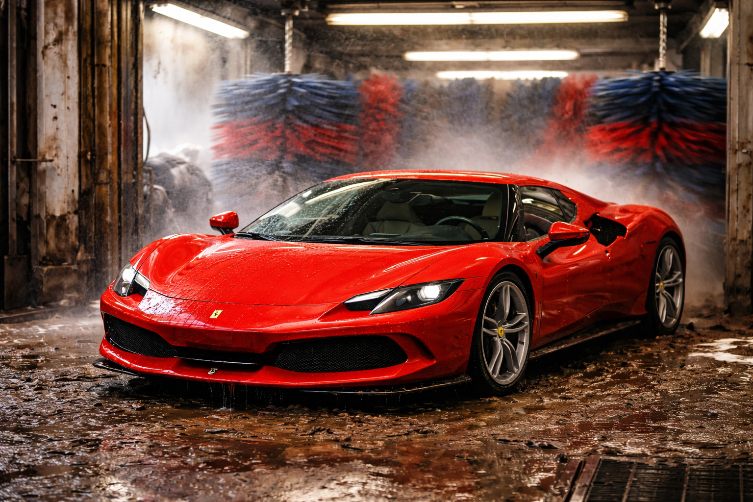 Ferrari 296 in Car Wash