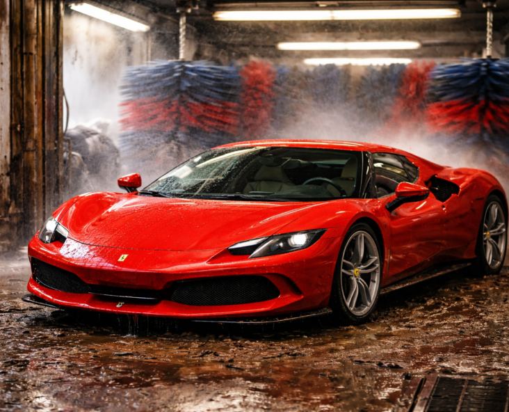Ferrari 296 in Car Wash